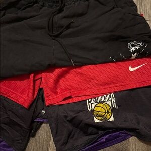 Nike Black and Red Sports Shorts